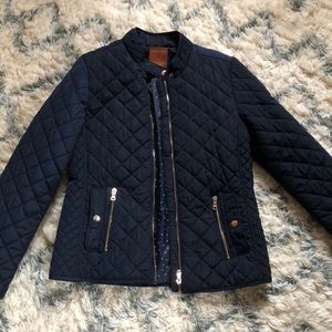Zara Girls’ Navy Quilted Jacket